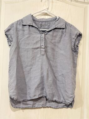 Kyla Seo Light Blue / Gray Cotton Top